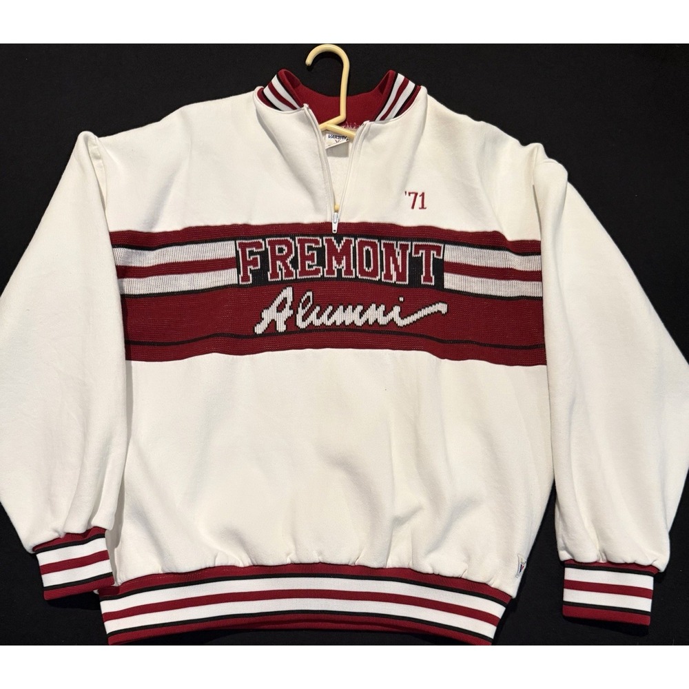 Fremont Chiefs Vintage Varsity Letterman 1/4 Zip Embroidered Patch Mens XL